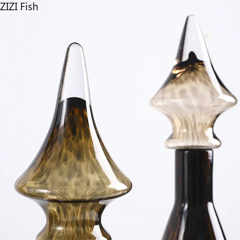 Afralia™ Leopard Print Glass Vase: Creative Flower Arrangement for Aesthetic Room Decor