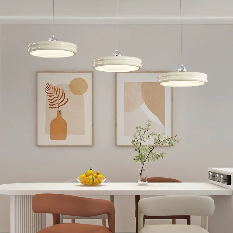 Afralia™ Circular Modern Chandelier Pendant Light Dimmable Indoor Lamp for Dining & Kitchen Island