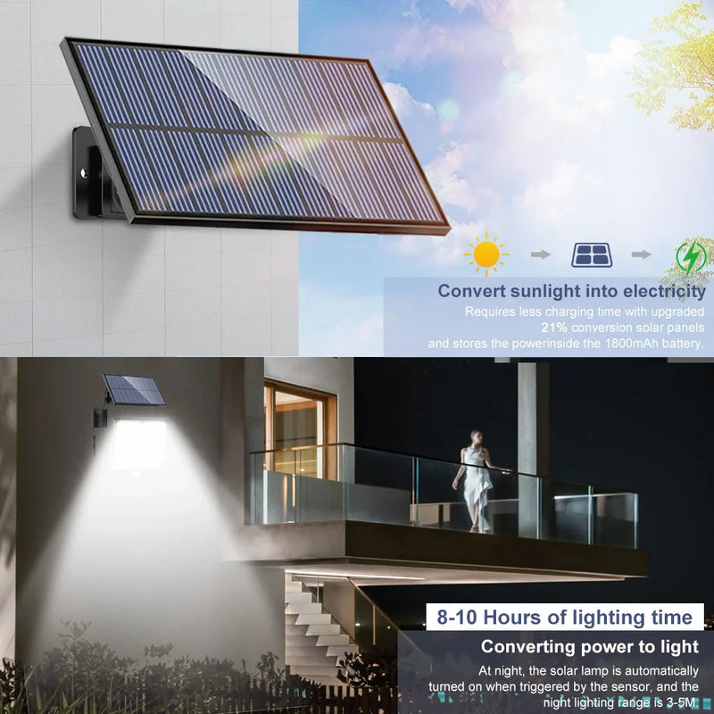 Afralia™ Solar Motion Sensor Flood Lights - Waterproof Outdoor LEDs, 3 Modes