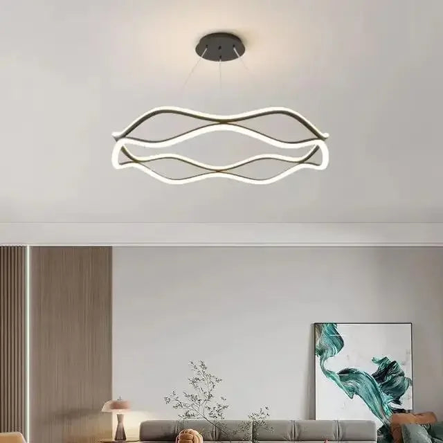 Afralia™ Luxury Ring LED Pendant Light Chandelier for Living Dining Bedroom Home Decor