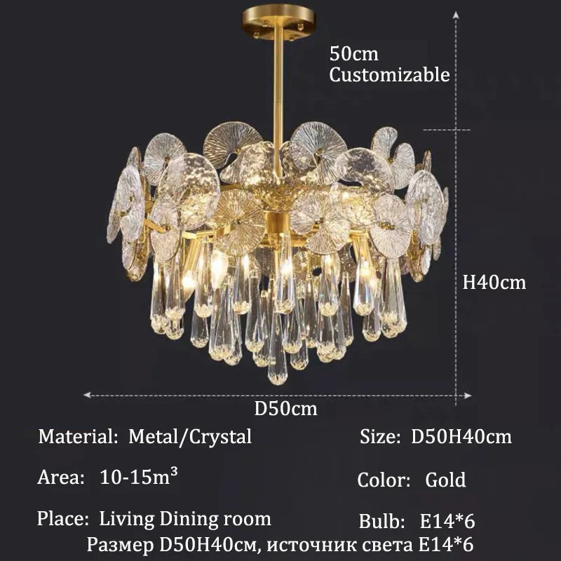 Afralia™ Crystal LED Ceiling Chandelier for Luxurious Living Room Decor