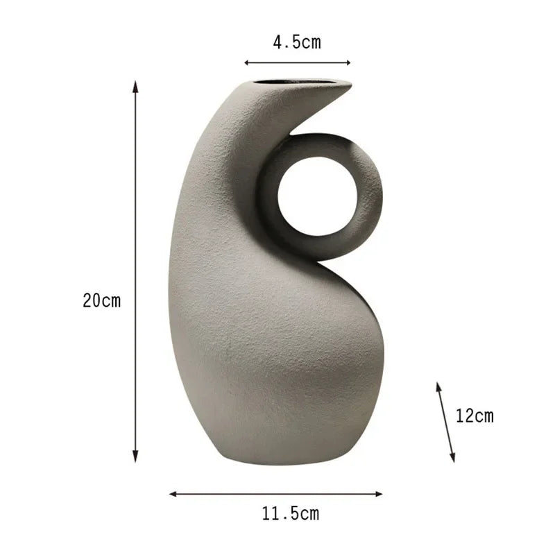 Afralia™ Geometric Ceramic Vase Set for Modern Floral Arrangements