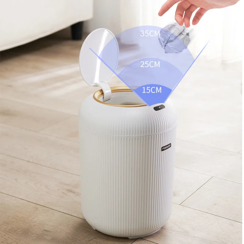 Afralia™ 10L Luxury Sensor Trash Can for Smart Home - Ideal for Kitchen, Bathroom, Living Room