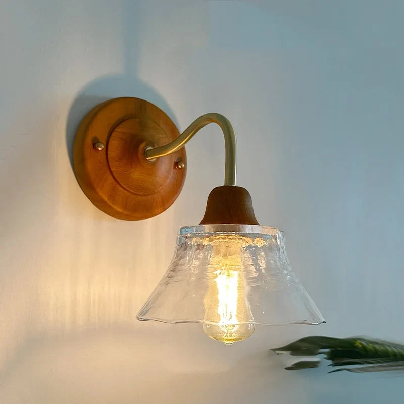 Afralia™ Flower Glass LED Wall Lamp, Nordic Modern Design for Bedroom, Living Room, Bathroom