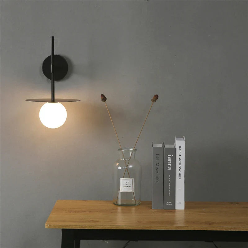Afralia™ Iron Glass LED Wall Light: Customizable Decorative Black Lamp for Home Indoor