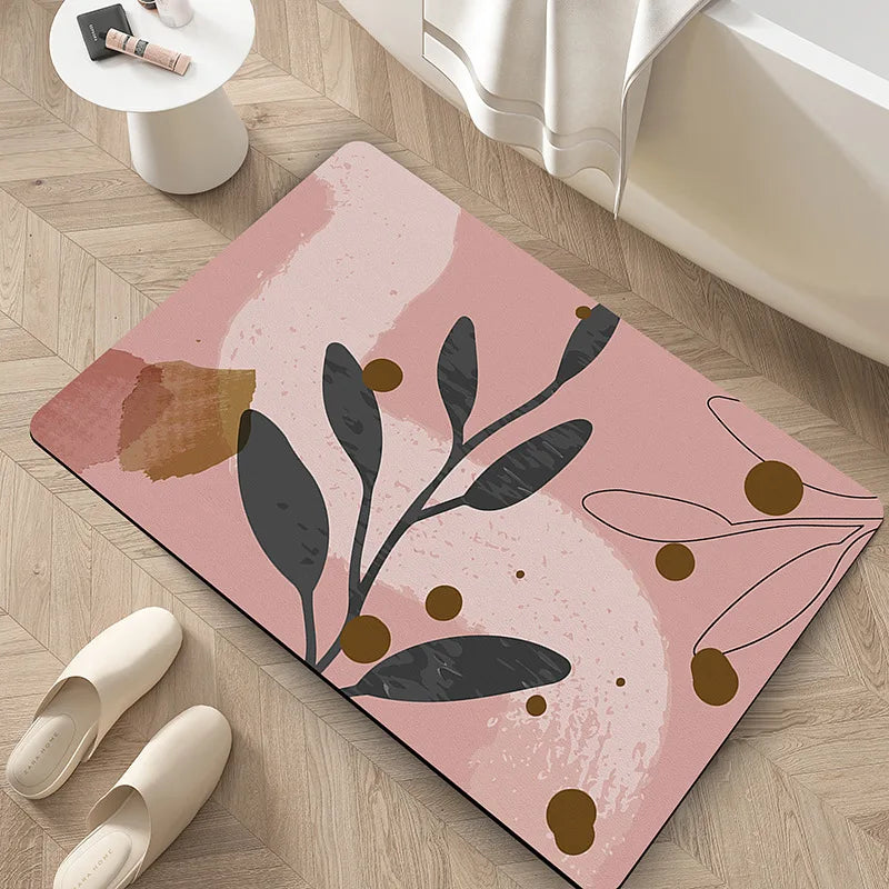 Afralia™ Nordic Abstract Diatom Ooze Toilet Mat - Super Absorbent, Anti-slip Bathroom Rug