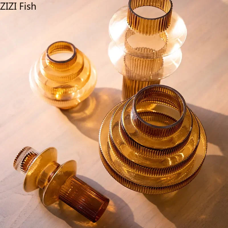 Afralia™ Tower Glass Vase Hydroponics Flowers Pots Modern Desk Floral Arrangement Decor