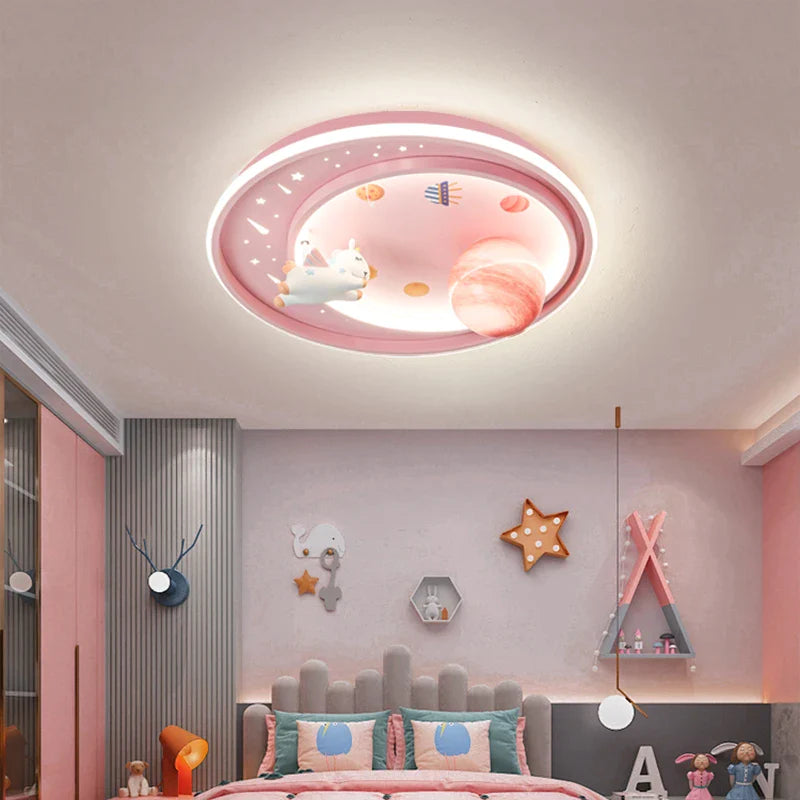 Afralia™ Astronaut Astros Planet Ceiling Light for Child's Bedroom