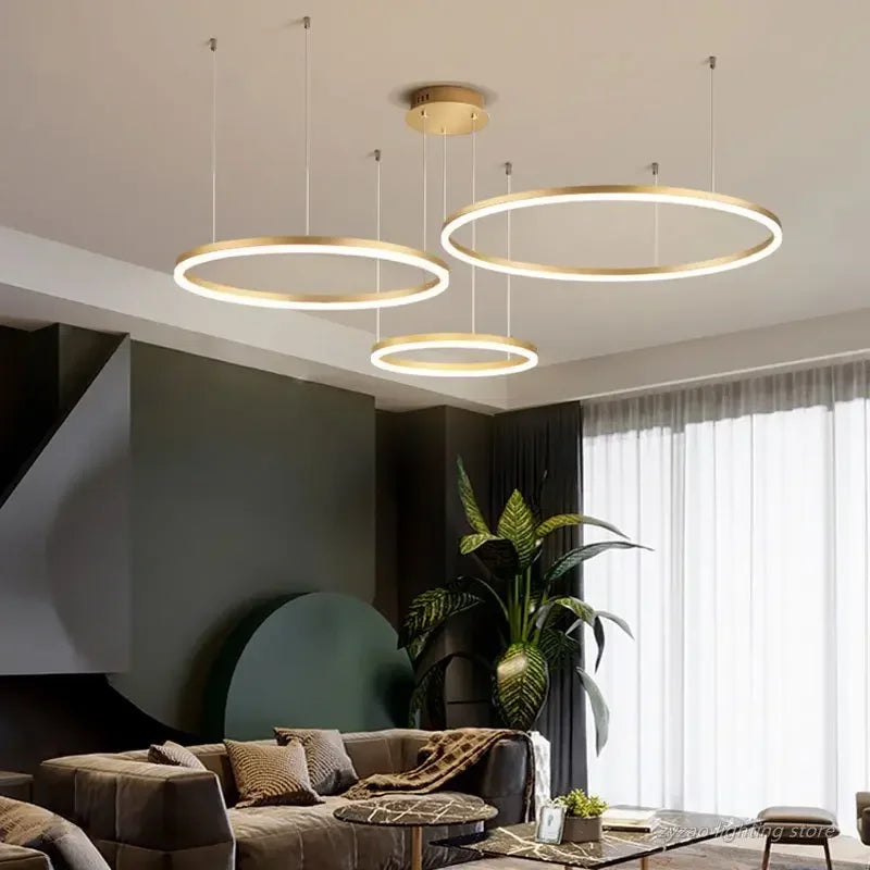 Afralia™ Modern Polar Ring LED Chandelier for Home Living Room Decor and Kitchen Lighting