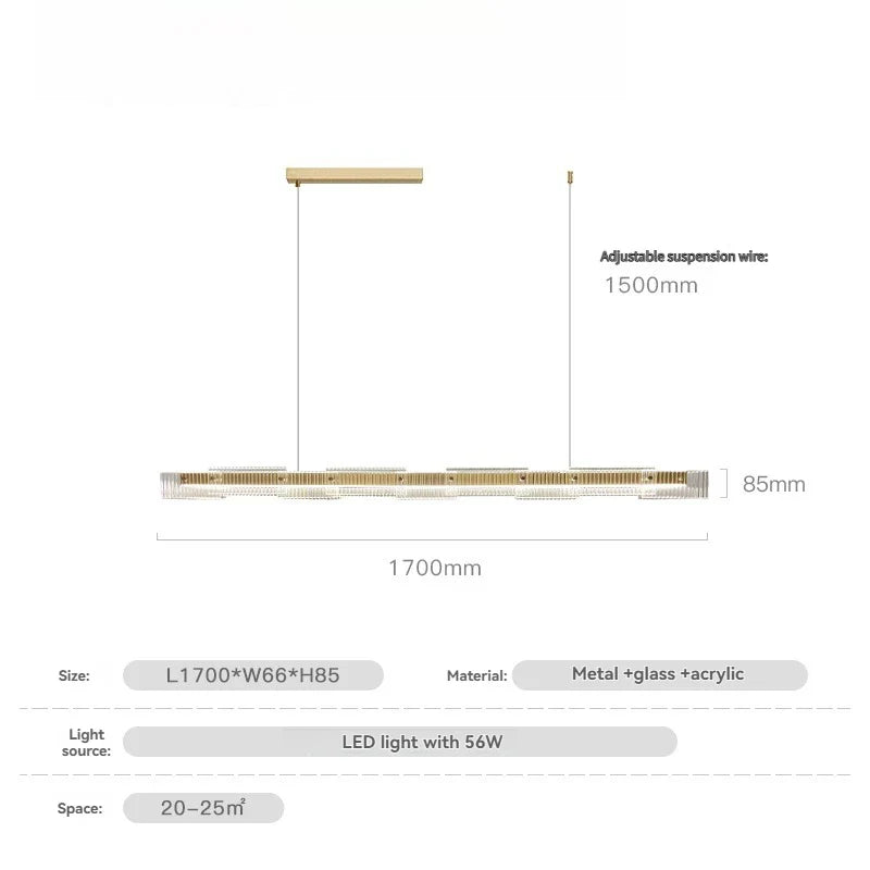 Afralia™ Black Glass Linear Chandelier for Dining Office Bar Modern Kitchen Island