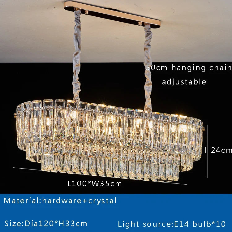 Afralia™ Crystal Round Ceiling Lamp - Nordic Luxury Home Decor Luxe Chandelier