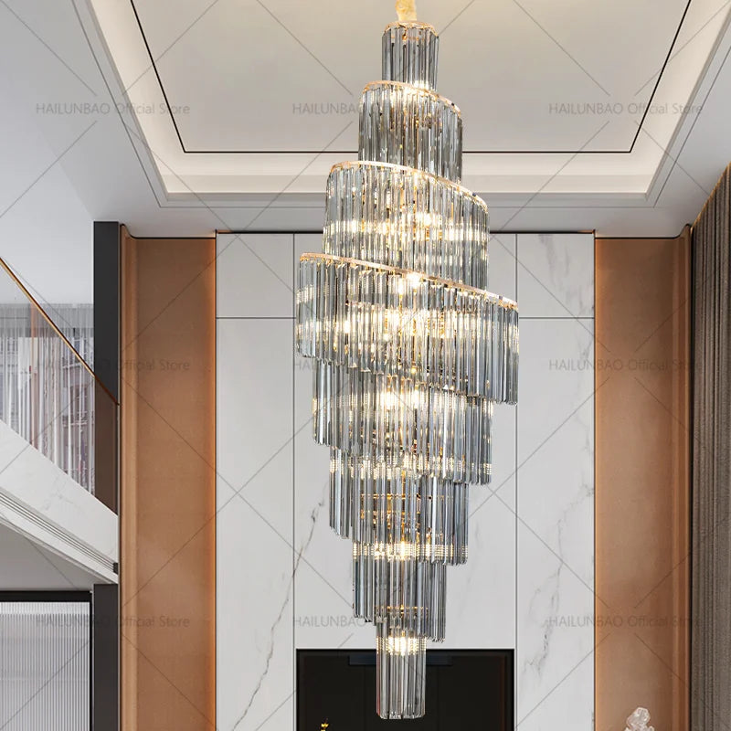 Afralia™ Crystal Chandelier for Penthouse Villa Living Room - Modern Light Luxury Design