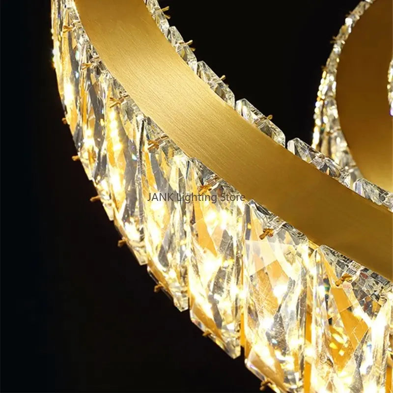 Afralia™ Luxury Crystal Shell Chandelier: Modern LED Pendant Lights for Home Décor