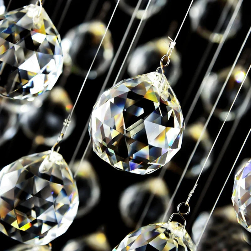 Afralia™ Crystal Spiral Chandelier: Modern Staircase Fixture for Home, Living Room, Duplex Villa.