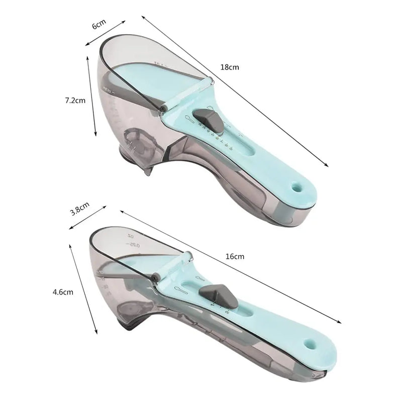 Afralia™ 2-Piece Adjustable Measuring Cups and Spoons Set | Versatile Kitchen Scoops