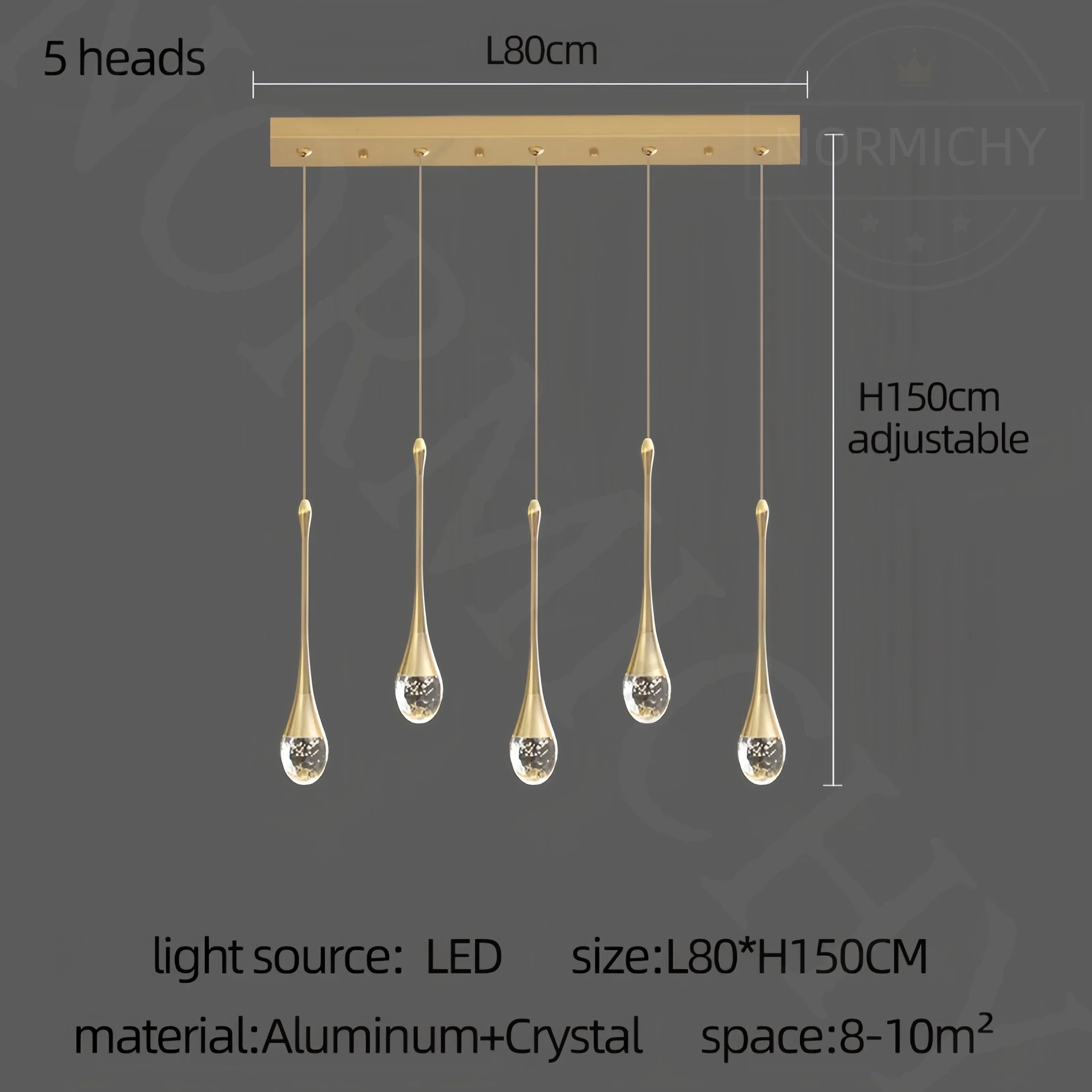 Afralia™ Golden Black Crystal Chandelier for Dining Room, Bedroom, and Living Room