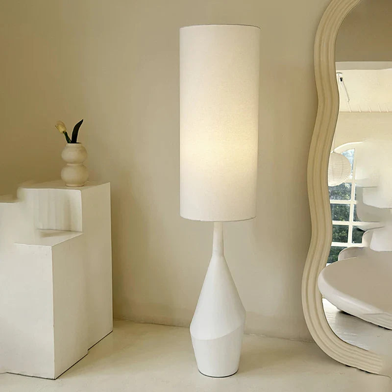 Afralia™ Cream LED Floor Lamp Nordic Minimalist Style for Living Room & Bedroom