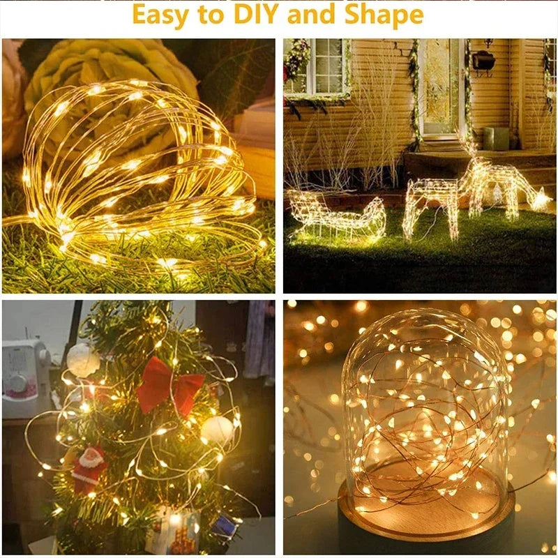 Afralia™ LED Curtain Garland String Lights - 8 Mode USB Holiday Decor for Christmas, Festival, Home