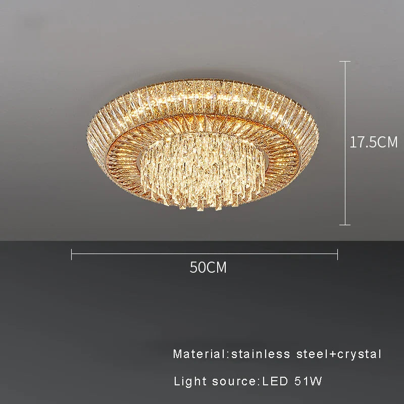 Afralia™ Amber Crystal LED Ceiling Light for Luxurious Home Decor