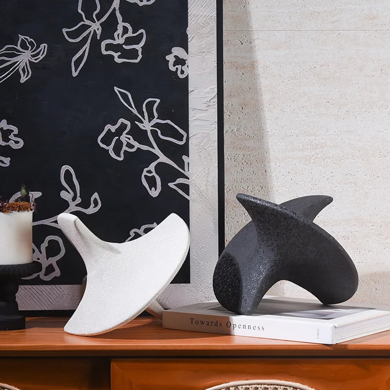 Afralia™ Geometric Ceramic Gyroscope Ornaments Home Decoration