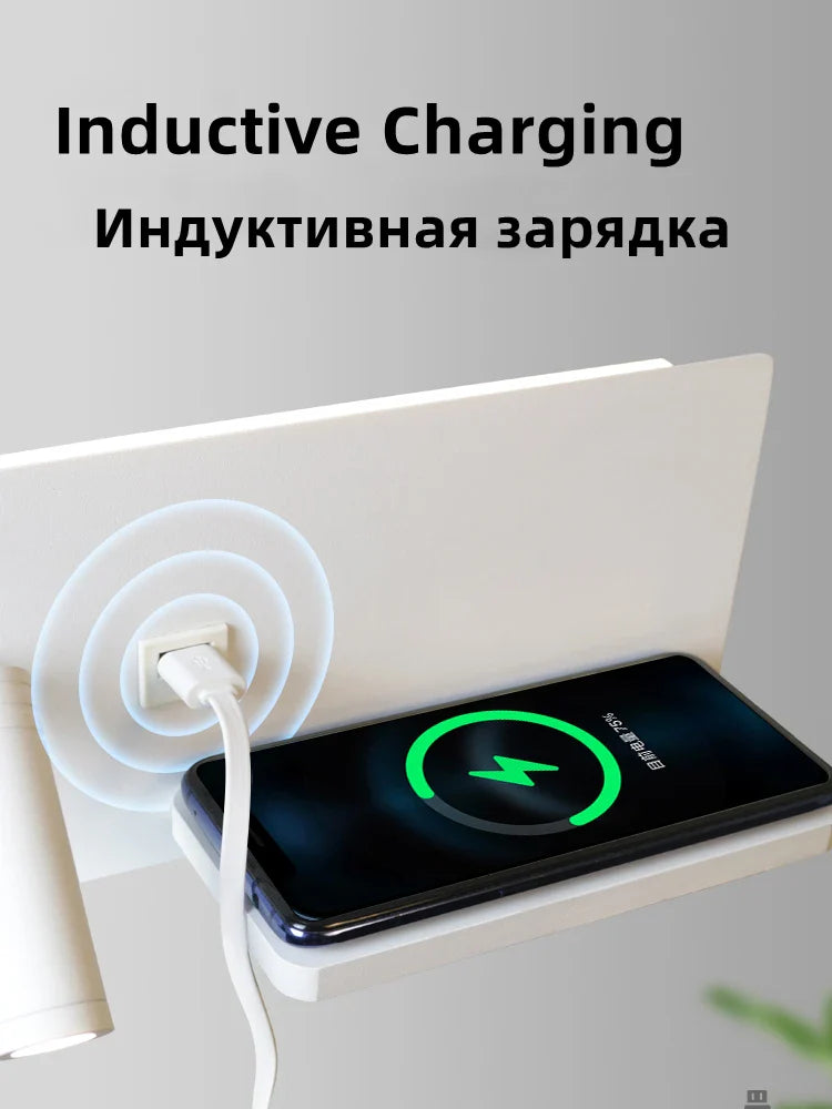 Afralia™ LED Wall Light with USB Phone Charging - Modern Multipurpose Home Decor