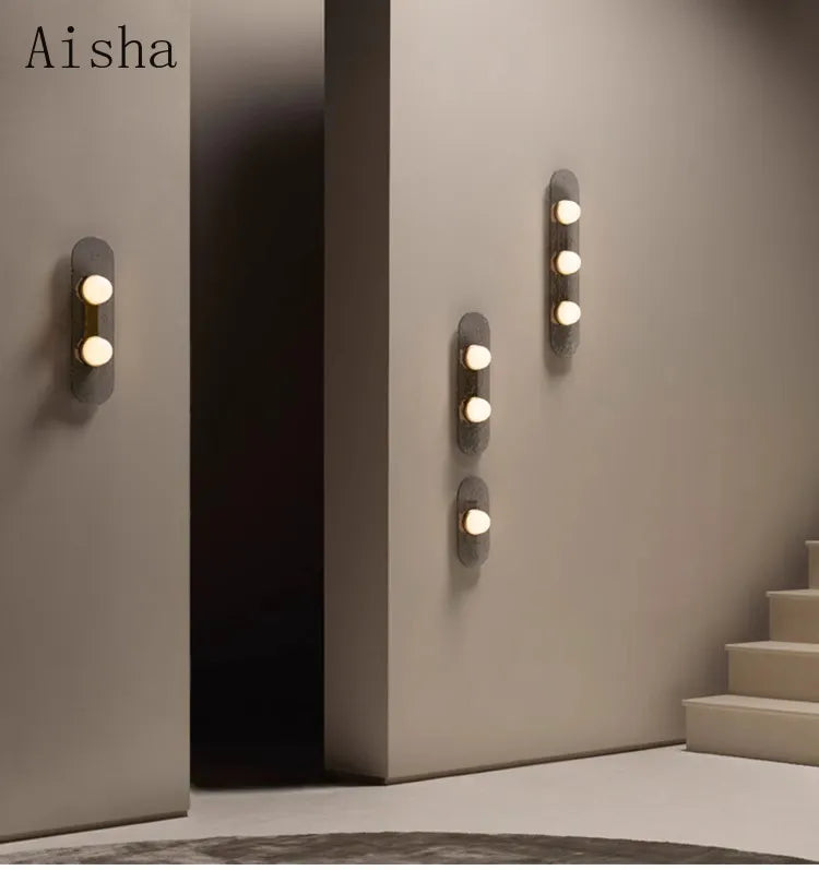 Afralia™ Glass Wall Lamp for Home Bedroom Staircase Decor