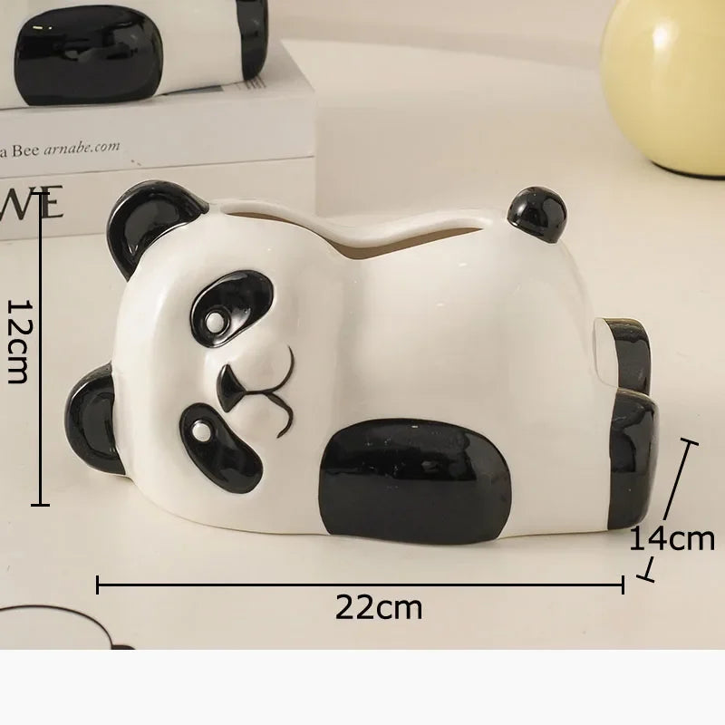 Afralia™ Cartoon Puppy Tissue Box: Cute Animals Ceramic Desk Decoration & Paper Towel Case