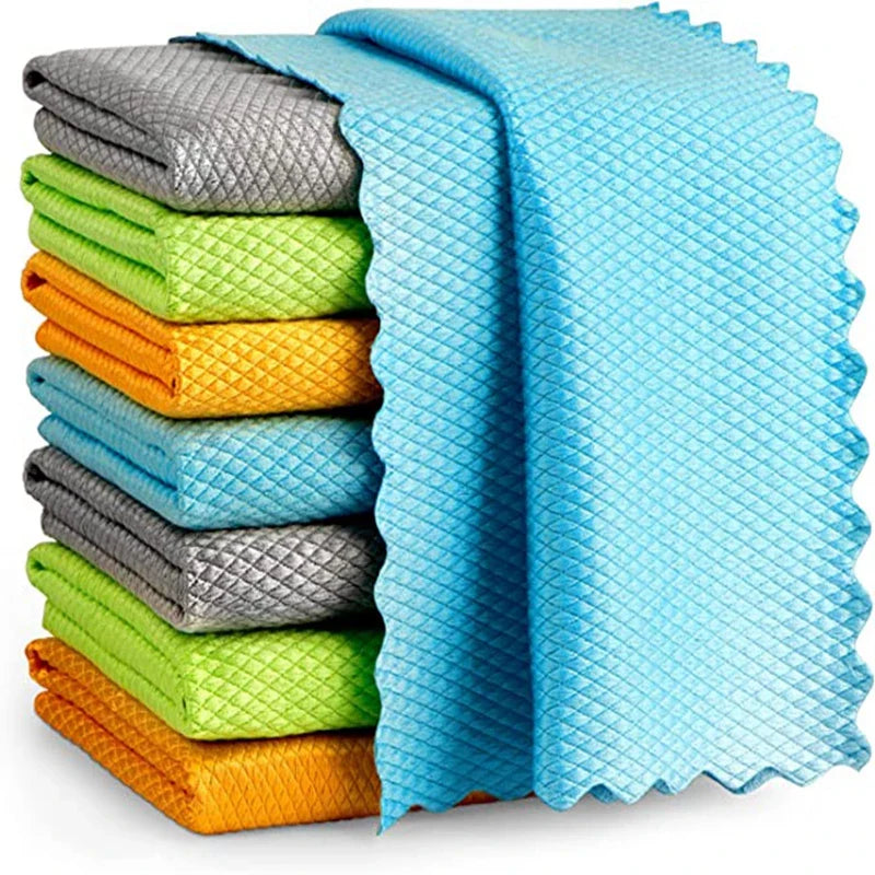 Afralia™ Microfiber Cleaning Cloth 30*40cm NanoScale Streak-Free Reusable Home Cleaning Tool
