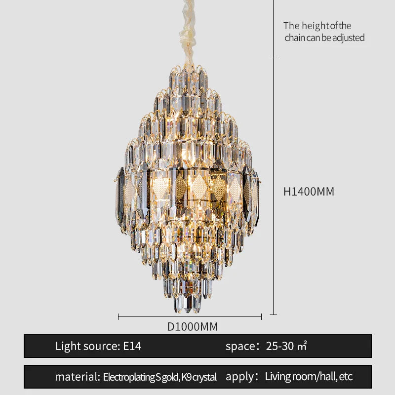 Afralia™ Crystal Pendant Lamp: Nordic Modern Luxury for Villa, Hotel, and Living Room