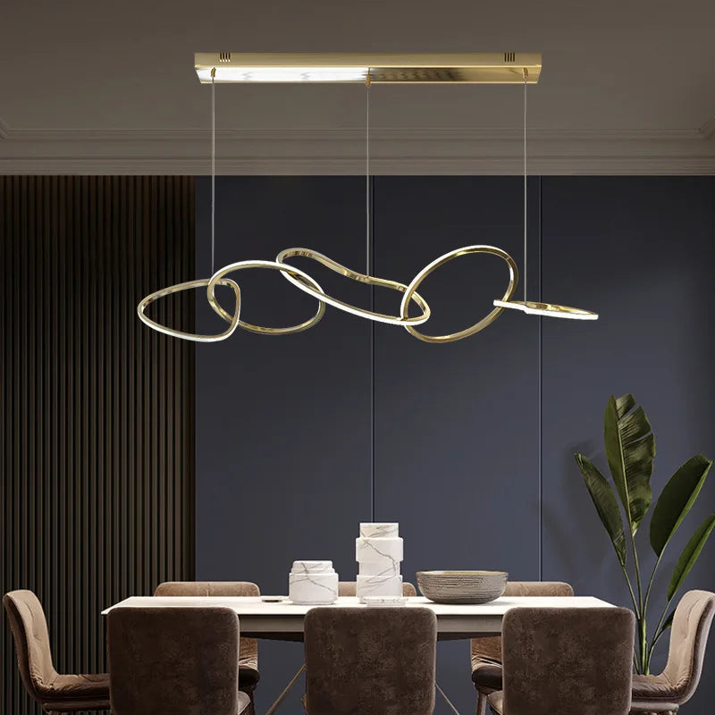 Afralia™ LED Ring Chandelier for Living Dining Room - Postmodern Luxury Minimalist Art Lighting