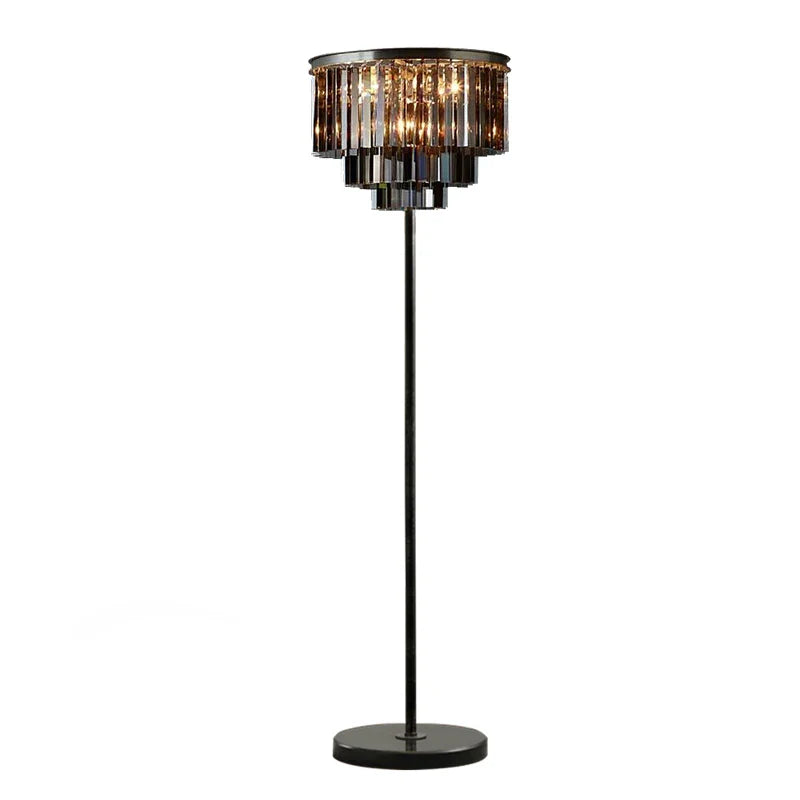 Afralia™ Gray Crystal Black Standing Light - Modern Luxury Classic Living Room Decor