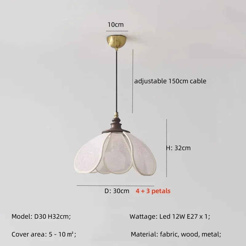 Afralia™ Nordic Creamy E27 LED Pendant Chandelier: French Bedroom Retro Dining Room Lamp
