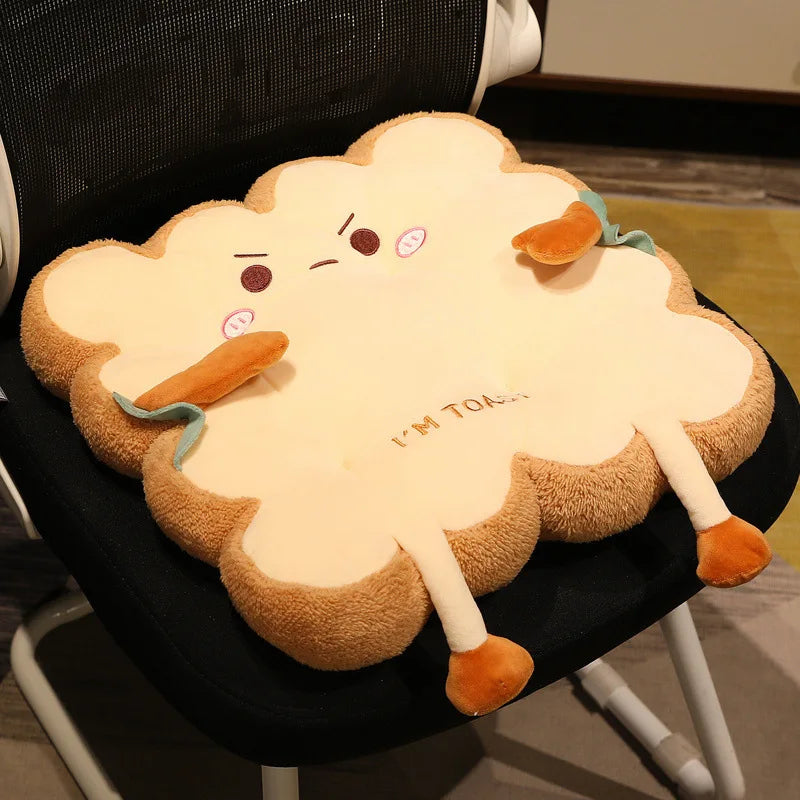 Afralia™ Memory Foam Bread Toast Cushion: Cute Student Chair Pad & Sofa Decor