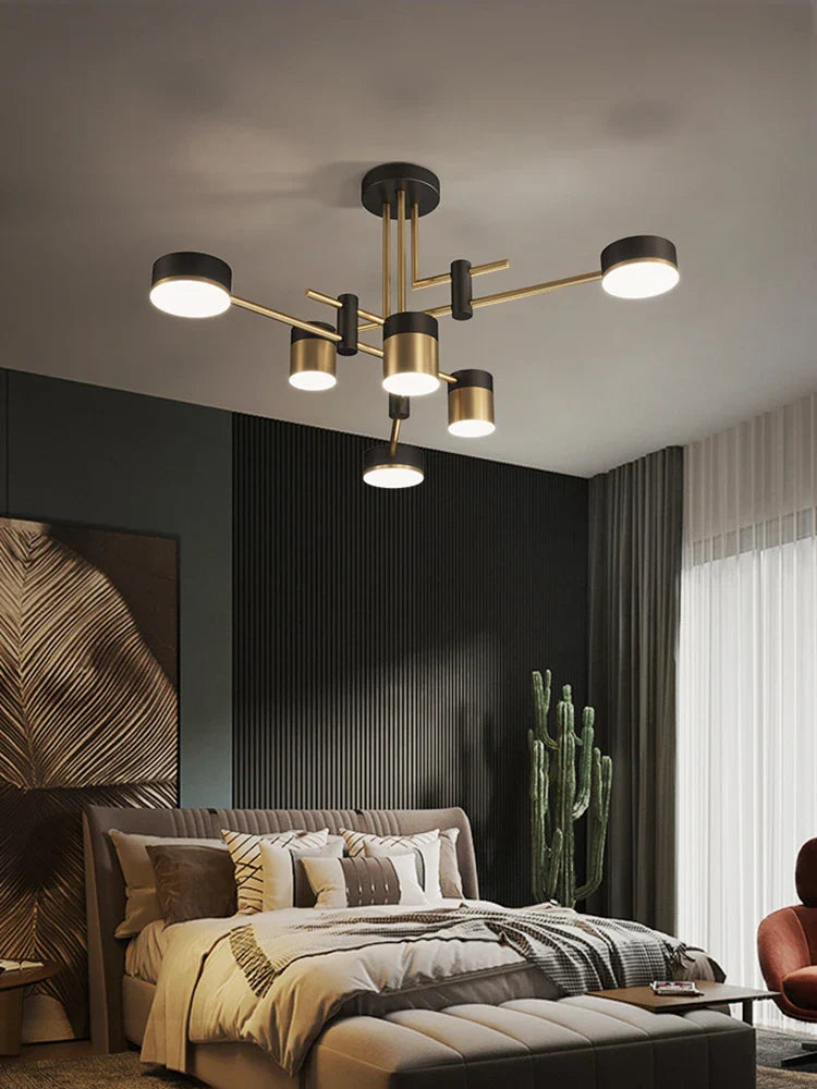 Afralia™ Modern Chandeliers Living Room Kitchen Dining Pendant Lights 3 Color Dimmable