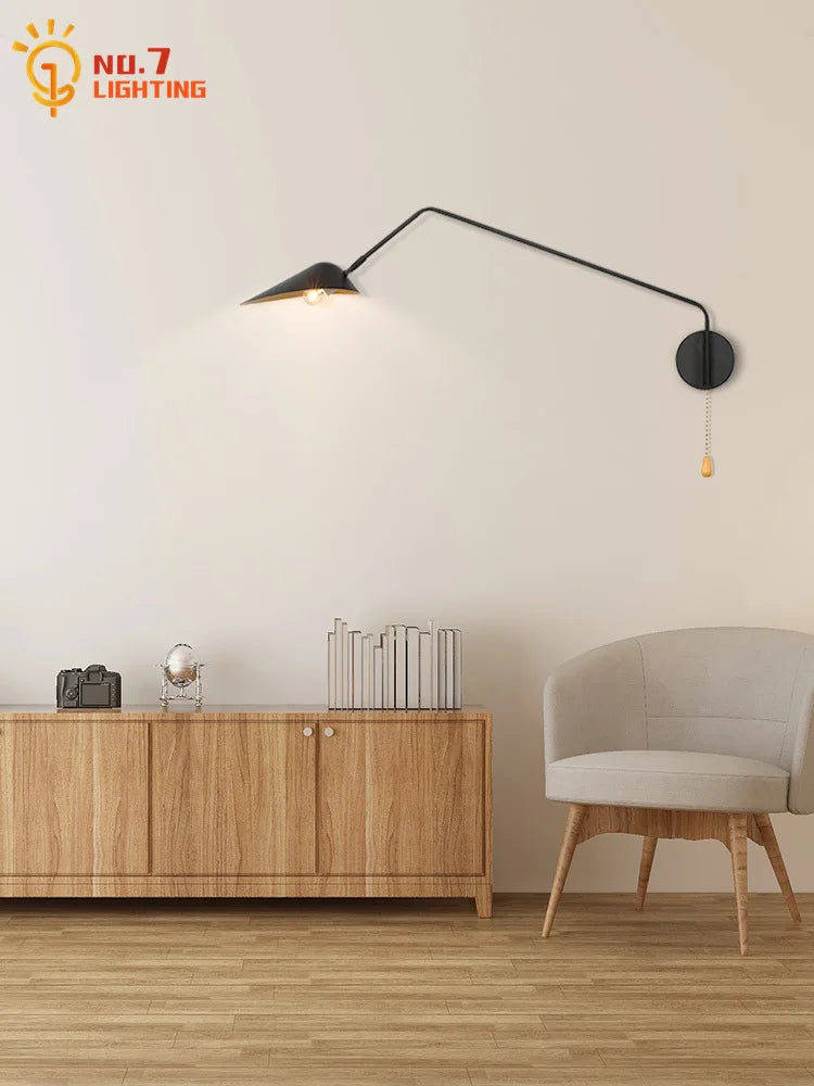 Afralia™ Luxury Dawn Spider Serge Mouille Swing Arm Wall Lamp LED E27 White