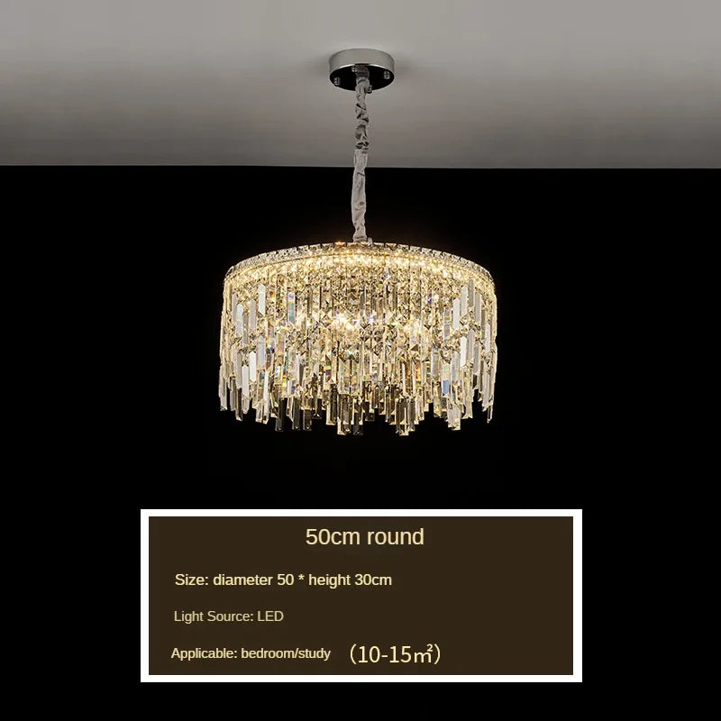 Afralia™ Gold Crystal LED Chandelier Modern Ring Pendant Ceiling Lamp