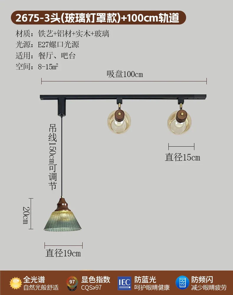 Afralia™ Medieval Style Restaurant Track Lights & Retro Coffee Shop Chandelier