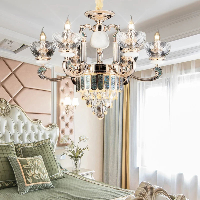 Afralia™ Crystal Dining Room Chandelier: Elegant European Style Living Room Lamp, Bedroom Decor