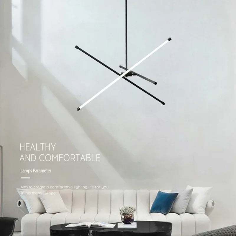 Afralia™ Modern Nordic Iron LED Chandelier for Living Room Bedroom - Minimalist Indoor Pendant Lighting