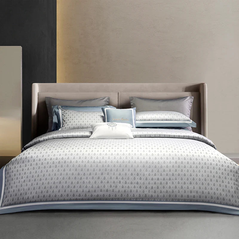 Afralia™ Luxury Egyptian Cotton Duvet Cover Set, Queen King Size Bedding Set