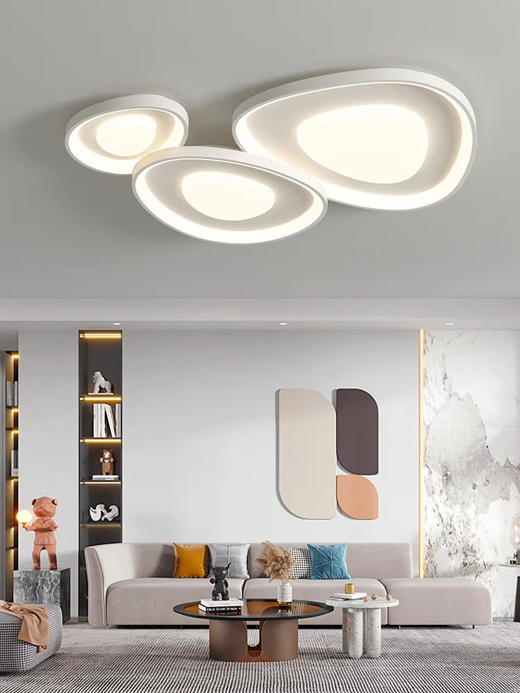 Afralia™ Nordic White LED Chandelier - Ceiling Mounted Whole House Light Combination