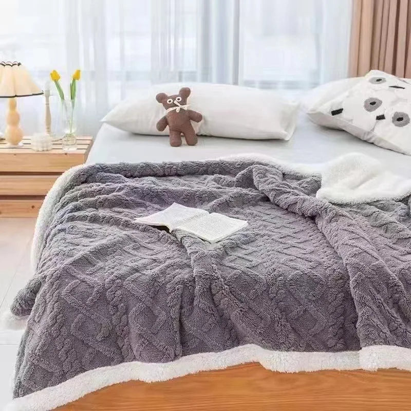 Afralia™ Tafurong Winter Blanket 150/180x200cm - Double-sided Plush Bedspread