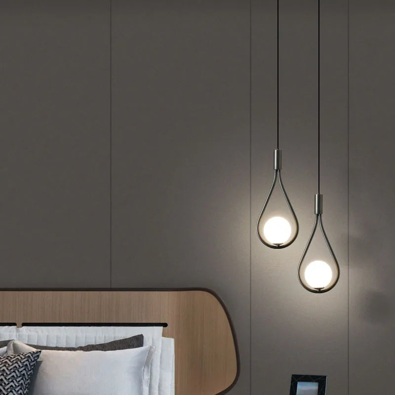 Modern Copper Glass Pendant Lights by Afralia™ for Kitchen Island Dining Room Bedside