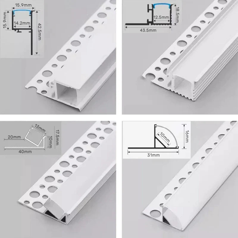 Afralia™ LED Aluminum Profile Recessed Waist Line Channel for Backlighting Corners