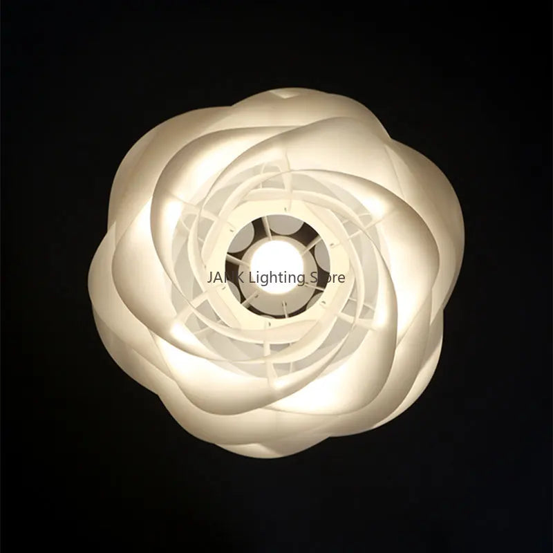 Afralia™ White Rose Petal Chandelier Pendant Lamp for Kitchen Island and Bedroom