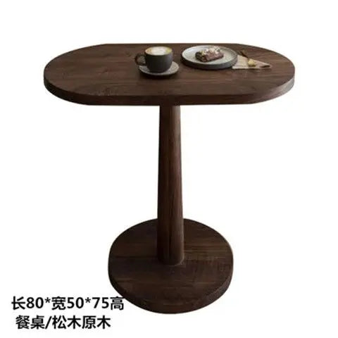 Nordic Style Oval Solid Wood Dining Table Set for Coffee & Dessert by Afralia™