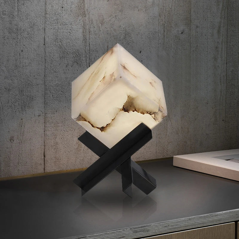 Afralia™ Cube Marble Table Lamp for Nordic Style Decoration
