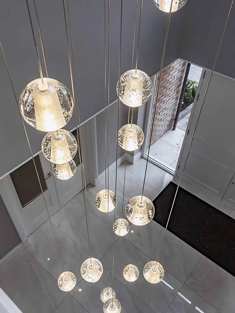 Afralia™ Crystal Ball LED Chandelier for Modern Living Room & Bedroom décor