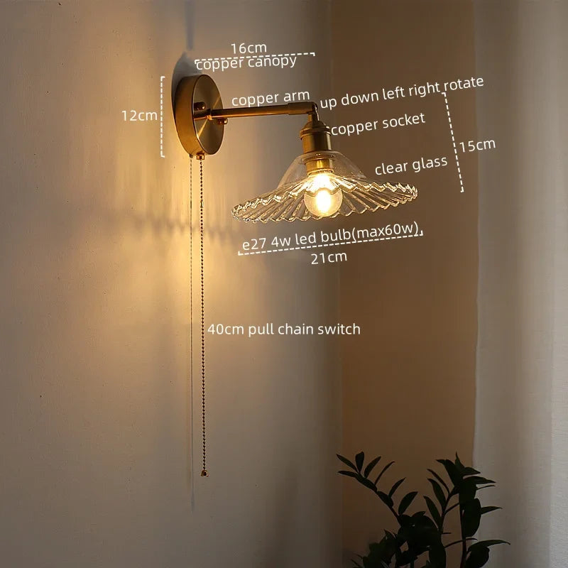 Afralia™ Modern Copper LED Wall Sconce, Nordic Design for Hallway, Living Room, Bathroom