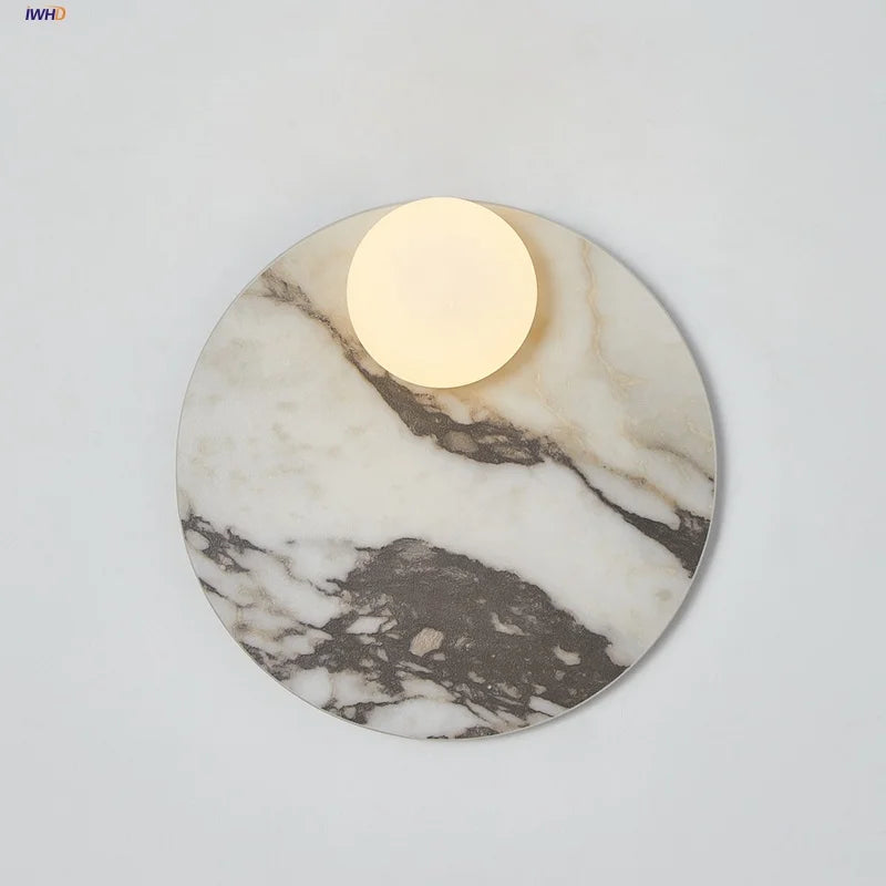 Afralia™ Glass Globe LED Wall Lamp Nordic Modern Stone Bathroom Mirror Light